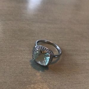 14k white gold green amethyst ring